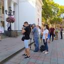 Протест під будівлею мерії через знесення друкарні Фесенка