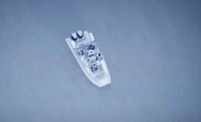 Знищений катер. СКРИНШОТ: ГУР МОУ