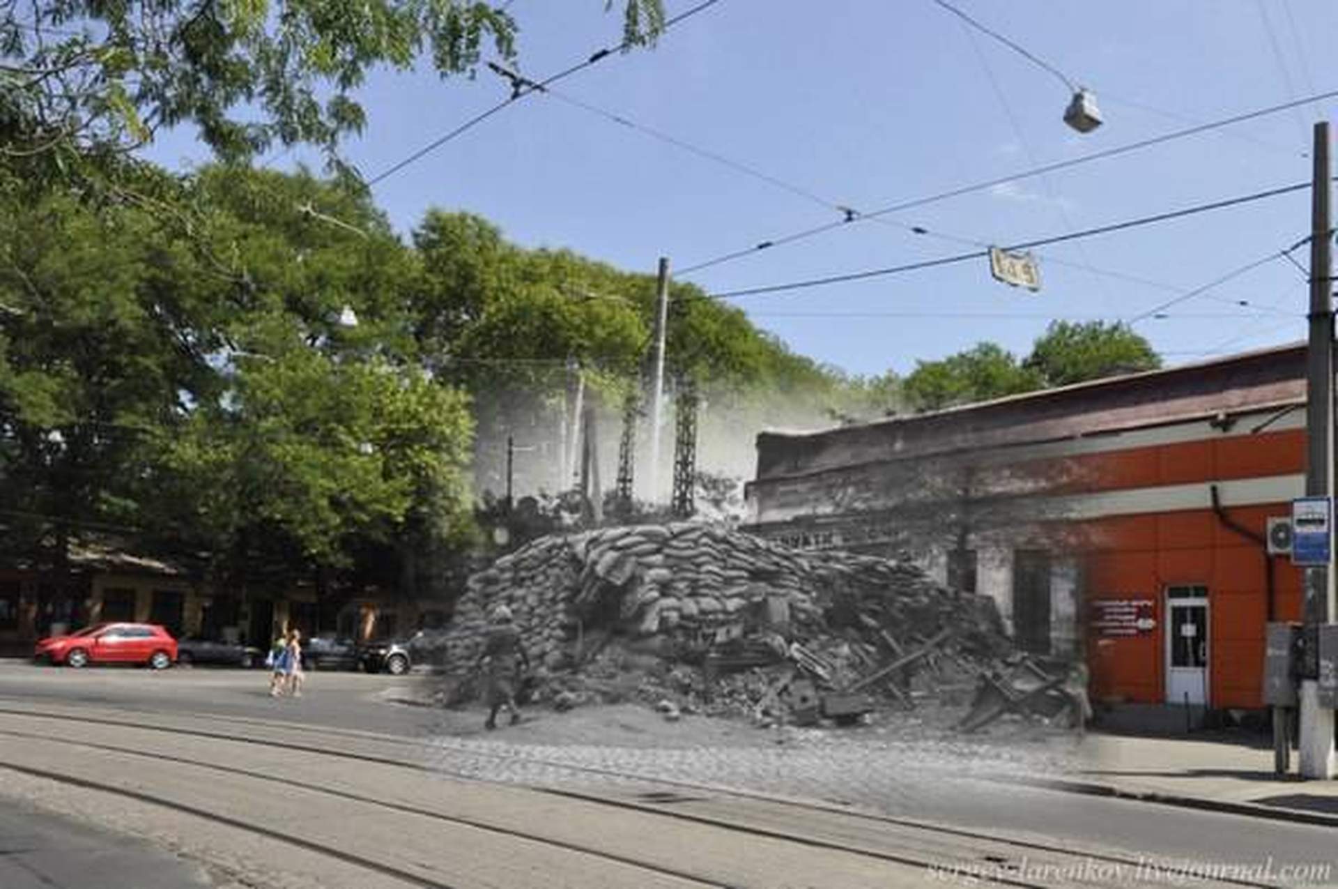 Одесса-1944 и современная Южная Пальмира на фотоколлажах