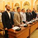 Сессия Одесского городского совета: одесситы с плакатами и листовки в сессионном зале