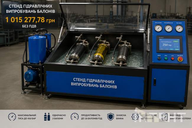 Стенд гідравлічних випробувань балонів