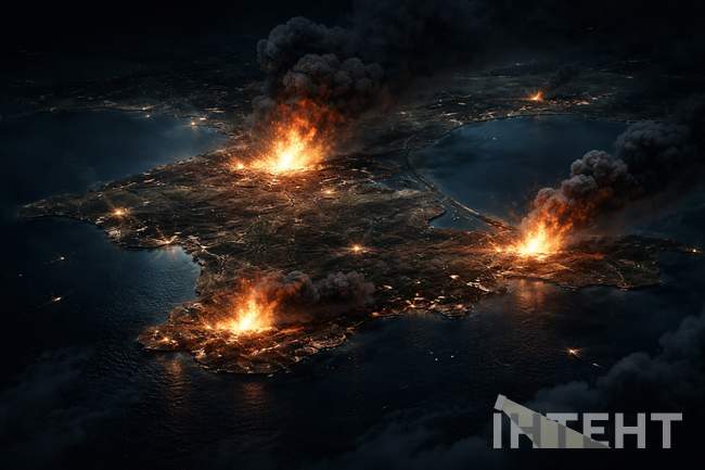 Explosions near the airfield in occupied Crimea at night