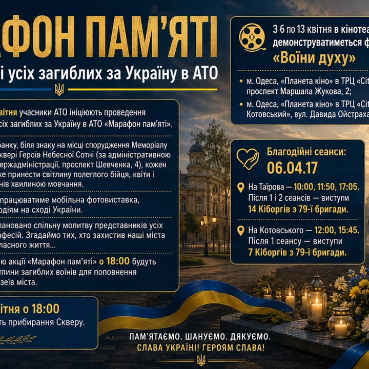 Акція пам'яті усіх загиблих за Україну в АТО «Марафон пам’яті»