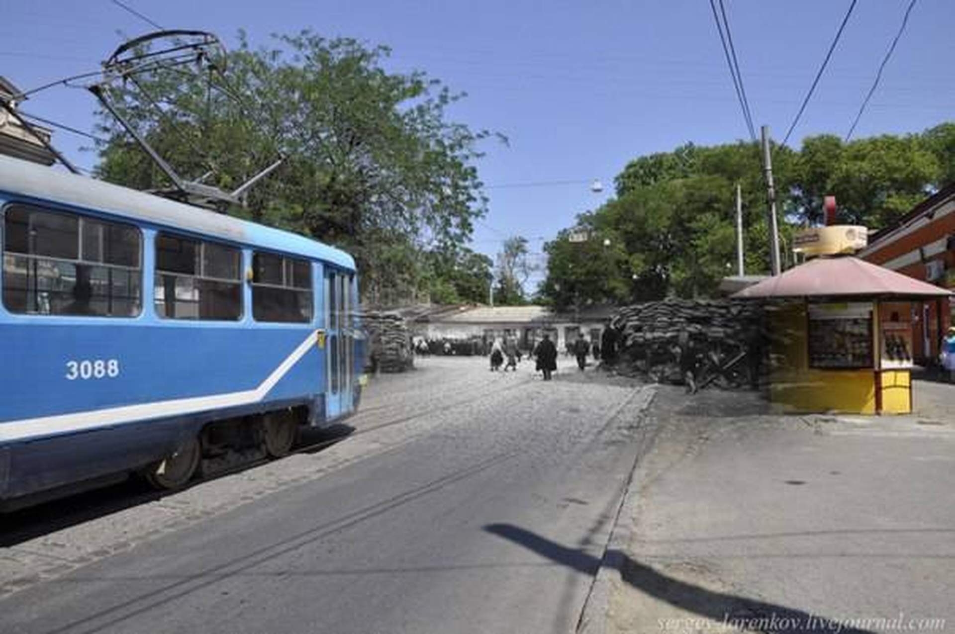 Одесса-1944 и современная Южная Пальмира на фотоколлажах