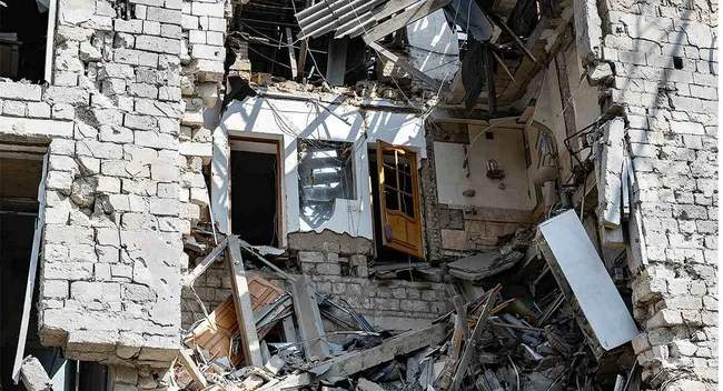 Разрушенный дом на Херсонщине.  ФОТО: Вверх