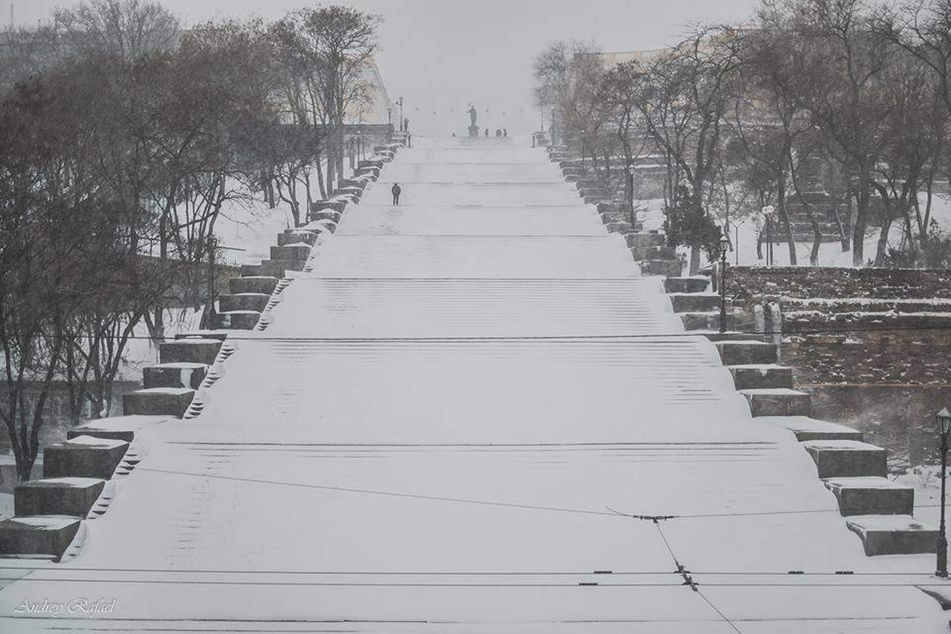 Снегопад в Одессе: январь 2016