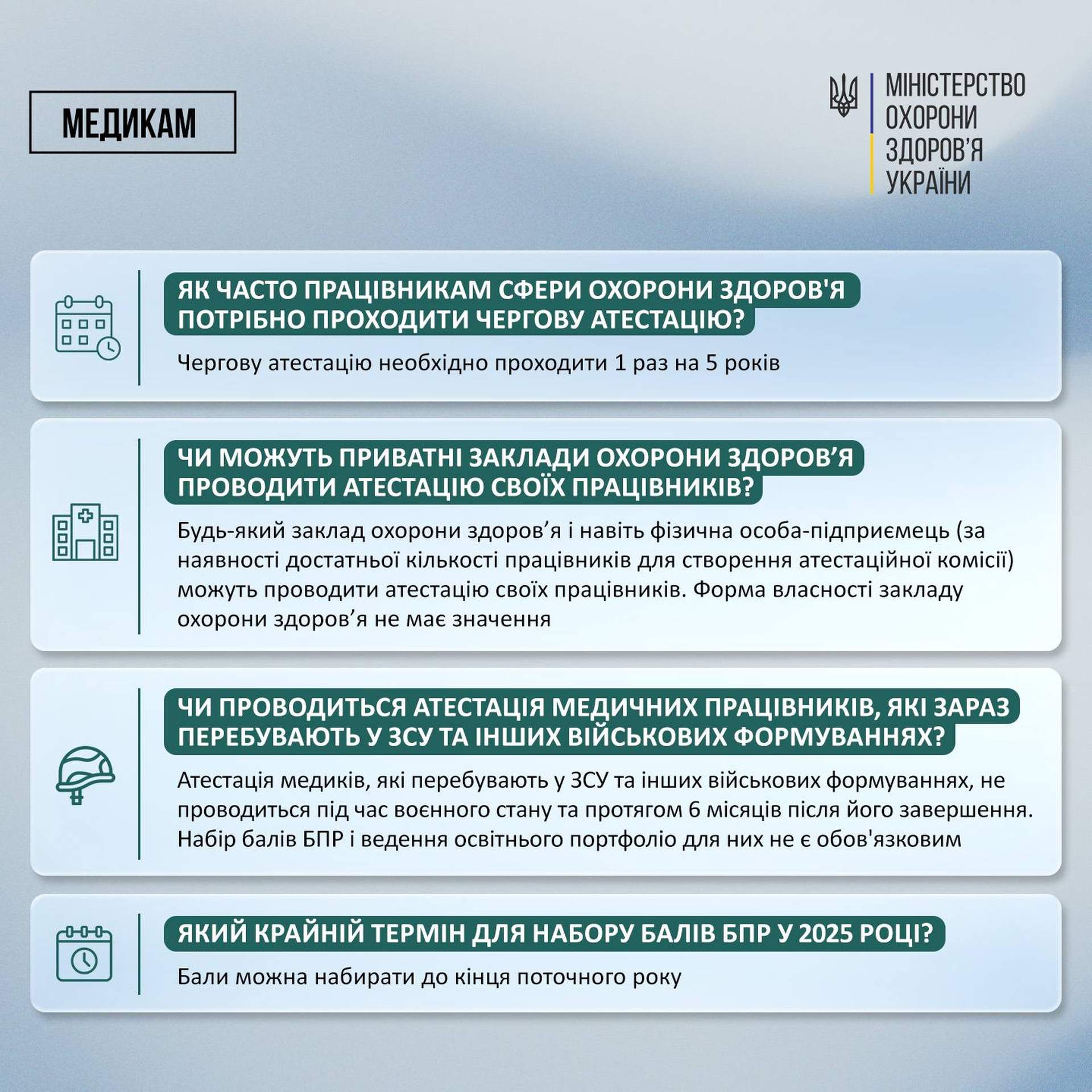 Атестація працівників охорони здоров’я: що змінилося у процедурі