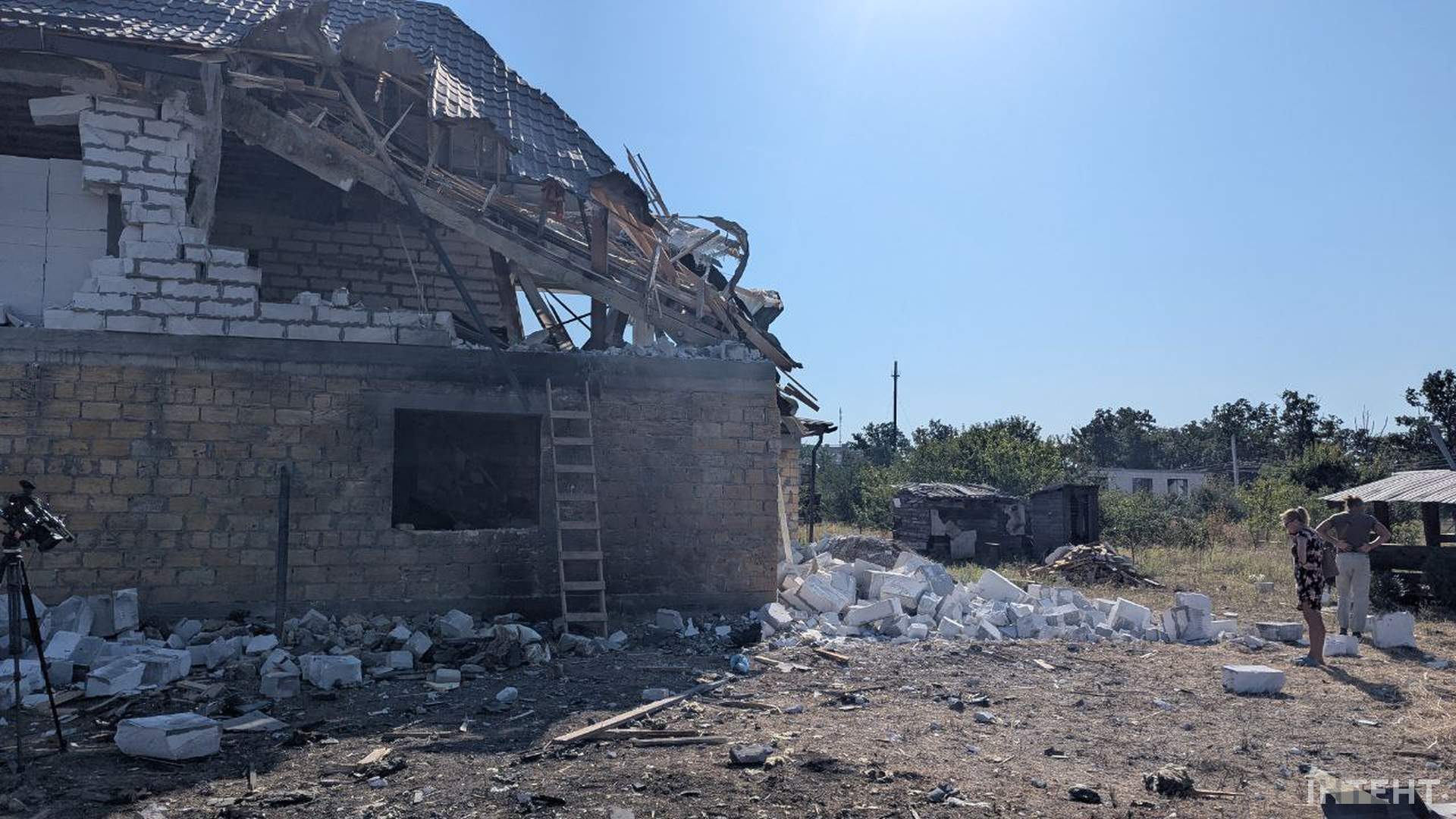 На Одещині пожежу після російської атаки гасили за допомогою потяга