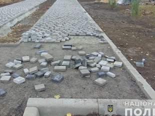 Зламав дерева та розкидав плитку біля Алеї Слави: на Миколаївщині затримали місцевого жителя