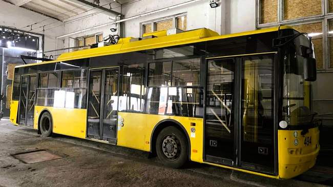 A trolleybus in a hangar. PHOTO: miskrada-ks.gov.ua