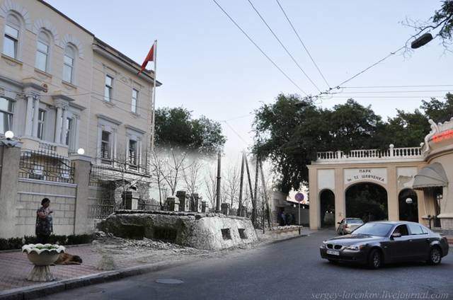 Одесса-1944 и современная Южная Пальмира на фотоколлажах