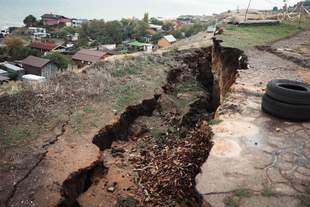 Landslide activated in village near Odesa after heavy rain