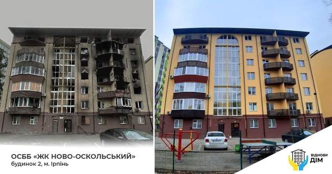 Відновлений за програмою ЖК в Ірпені. КОЛАЖ: Віднови Дім