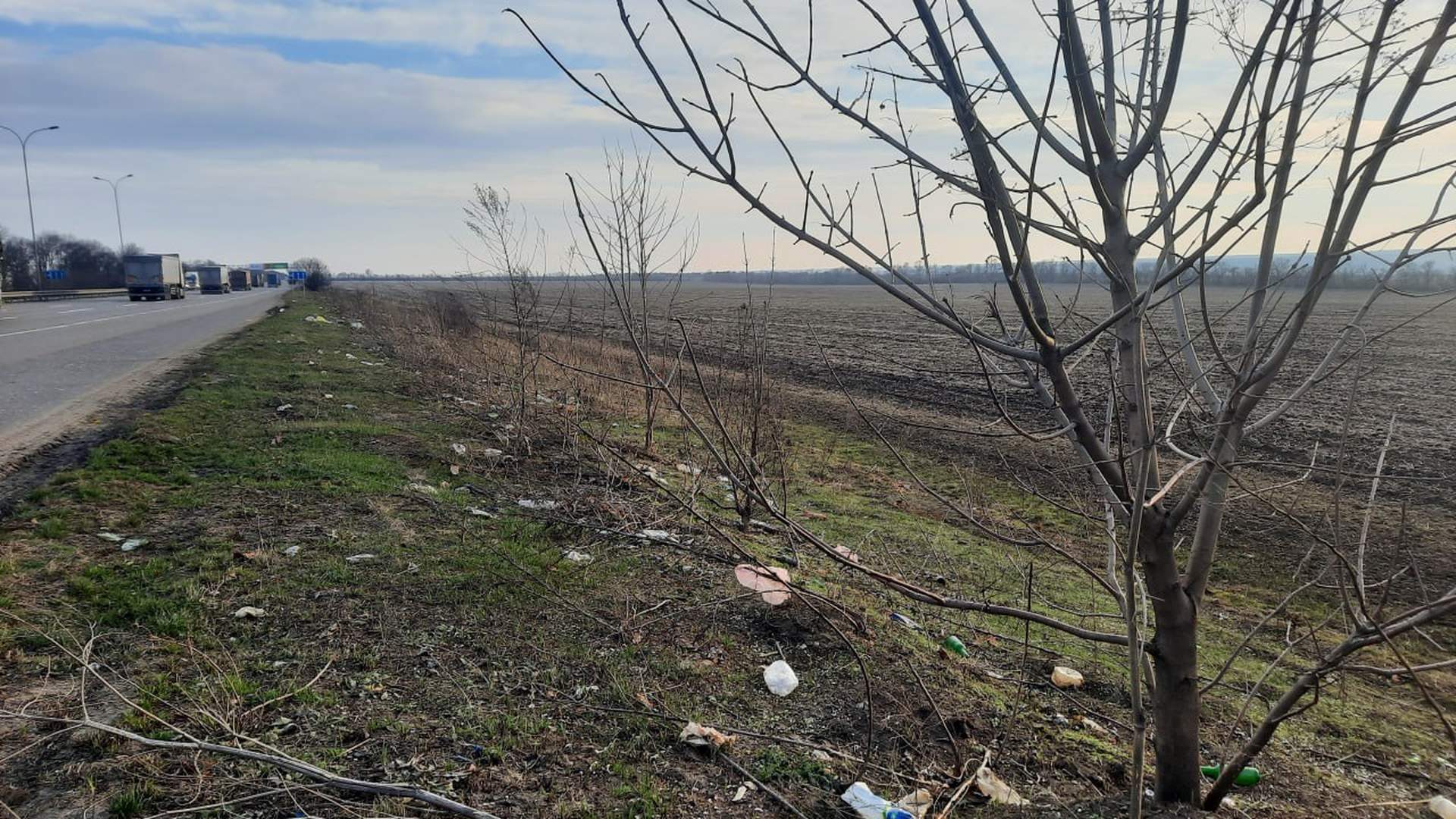 Узбіччя траси Одеса-Київ потопає у смітті
