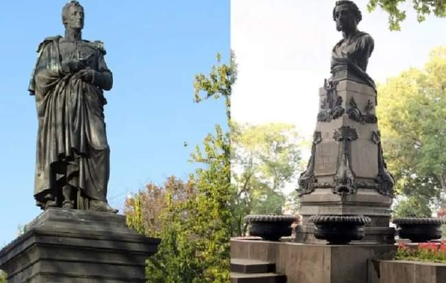 Пм'ятники Воронцову та Пушкіну. ФОТОКОЛАЖ: Інтент