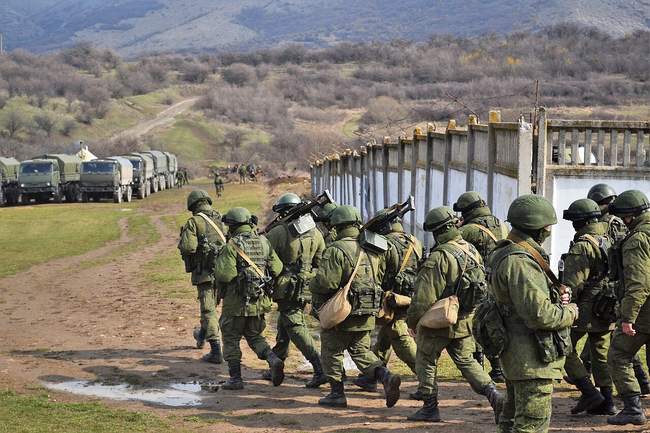 A Russian military unit in Crimea. PHOTO: Anton Goloborodko