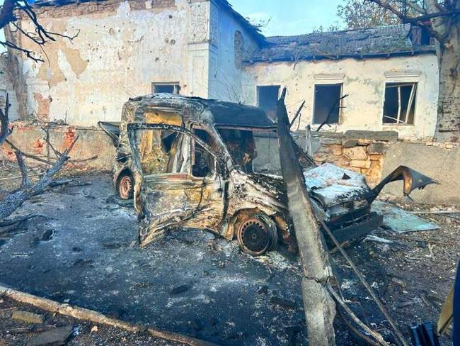 Наслідки обстрілів. Фото: поліція Херсонської області