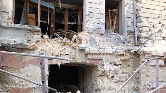 The aftermath of the attack. PHOTO: Kherson Regional Museum of Local Lore/Facebook