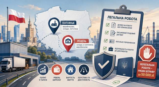 Легальна робота в Польщі 2026: як обрати місто і не потрапити на нелегальне працевлаштування