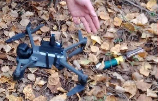 A downed drone with explosives. PHOTO: State Border Guard Service