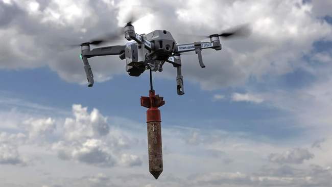 A drone carrying explosives. PHOTO: most.ks.ua