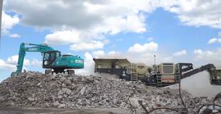 A plant for processing construction materials is being tested in Mykolaiv