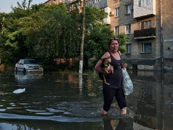 Паводок у Херсоні. Фото: Володимир Зеленський Telegram