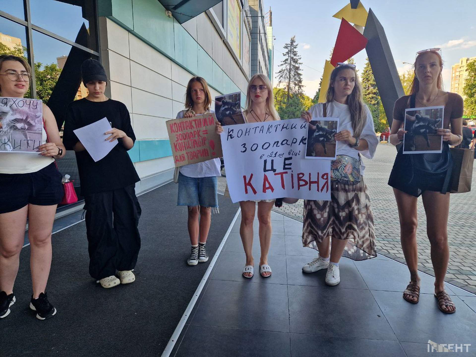 Одесити влаштували акцію протесту з вимогою врятувати єнота з контактного зоопарку