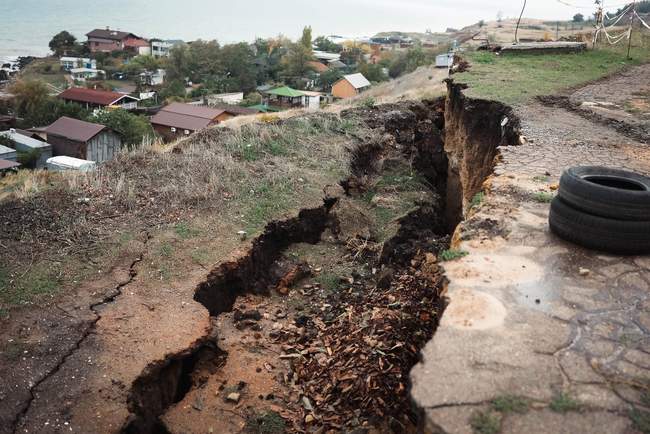 Зсув у Фонтанці. ФОТО: Фонтанська сільська рада