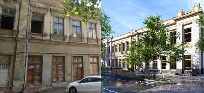 Реальна будівля та плани. ФОТОКОЛАЖ: Інтент