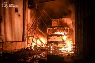 Racist attack drones hit a warehouse in Odesa