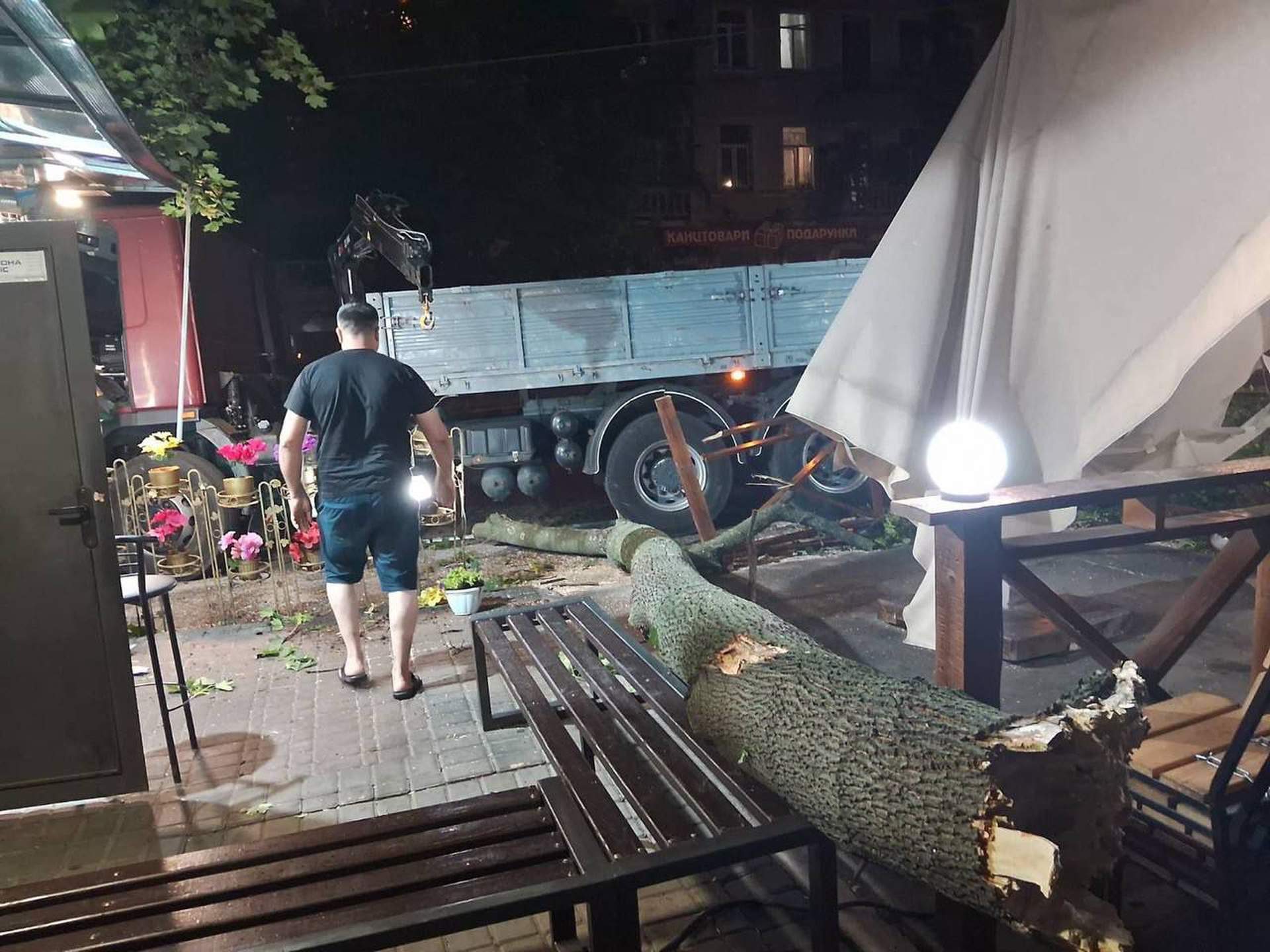 В Одесі вітер валив дерева на автівки та кіоски