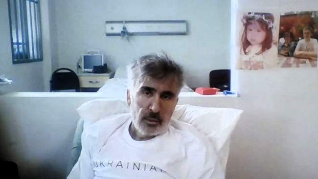 Mikheil Saakashvili in the hospital. PHOTO: Mikheil Saakashvili/facebook