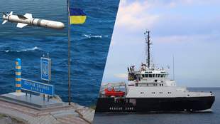 Українські ВМС знищили російський буксир з боєприпасами біля Зміїного