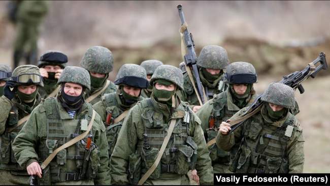 Russian soldiers in Crimea, 2014. PHOTO: Reuters