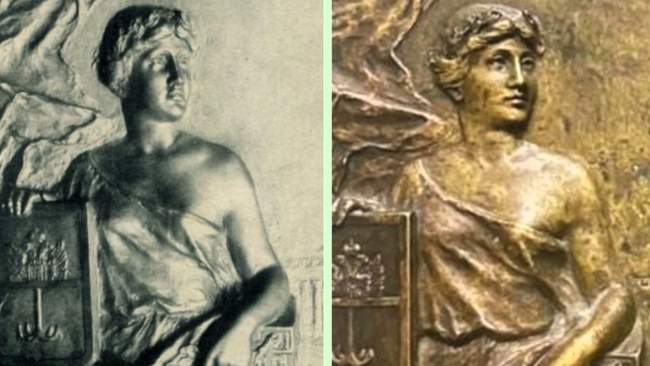 Плакет работы Б. Эдуардса и подделка. ФОТО: Юрий Маслов/facebook