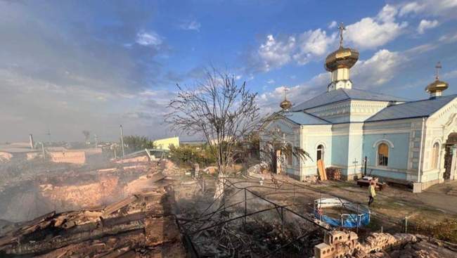 разрушенный храм Рождества Богородицы. ФОТО: Херсонская епархия ПЦУ/facebook