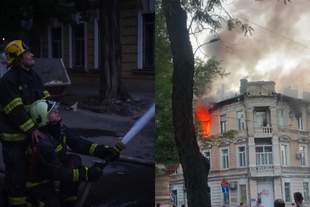 У ДСНС повідомили, що горіло під час обстрілу Одеси