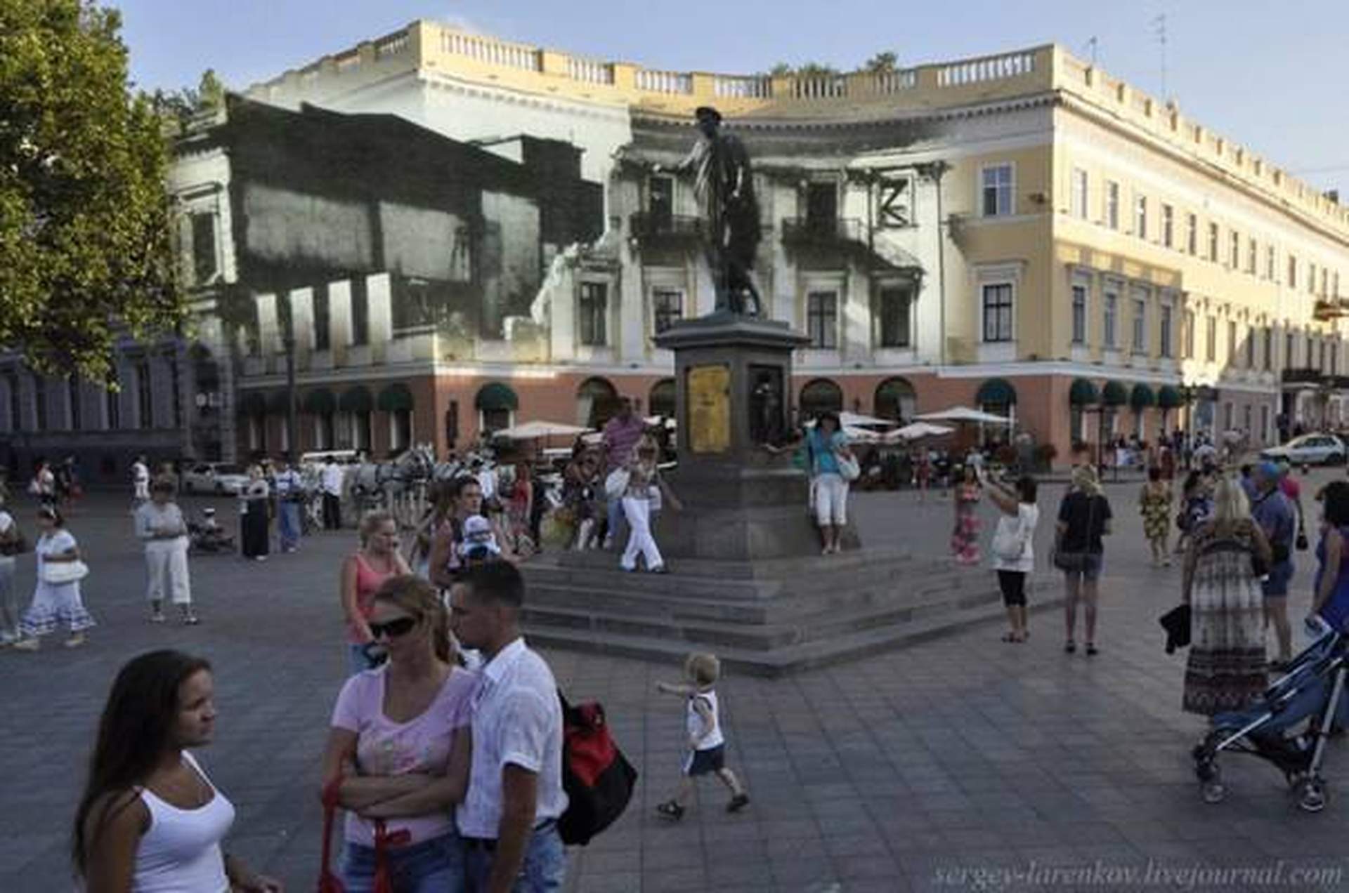 Одесса-1944 и современная Южная Пальмира на фотоколлажах