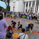 В центрі Одеси виклали свічками мапу України в пам'ять про загиблих героїв