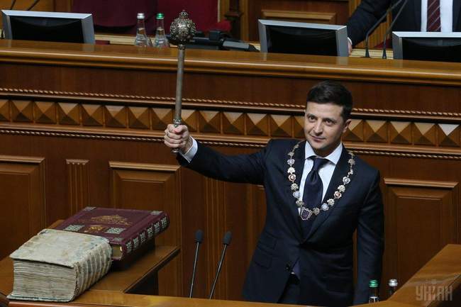 Володимир Зеленський на інавгурації. ФОТО: УНІАН