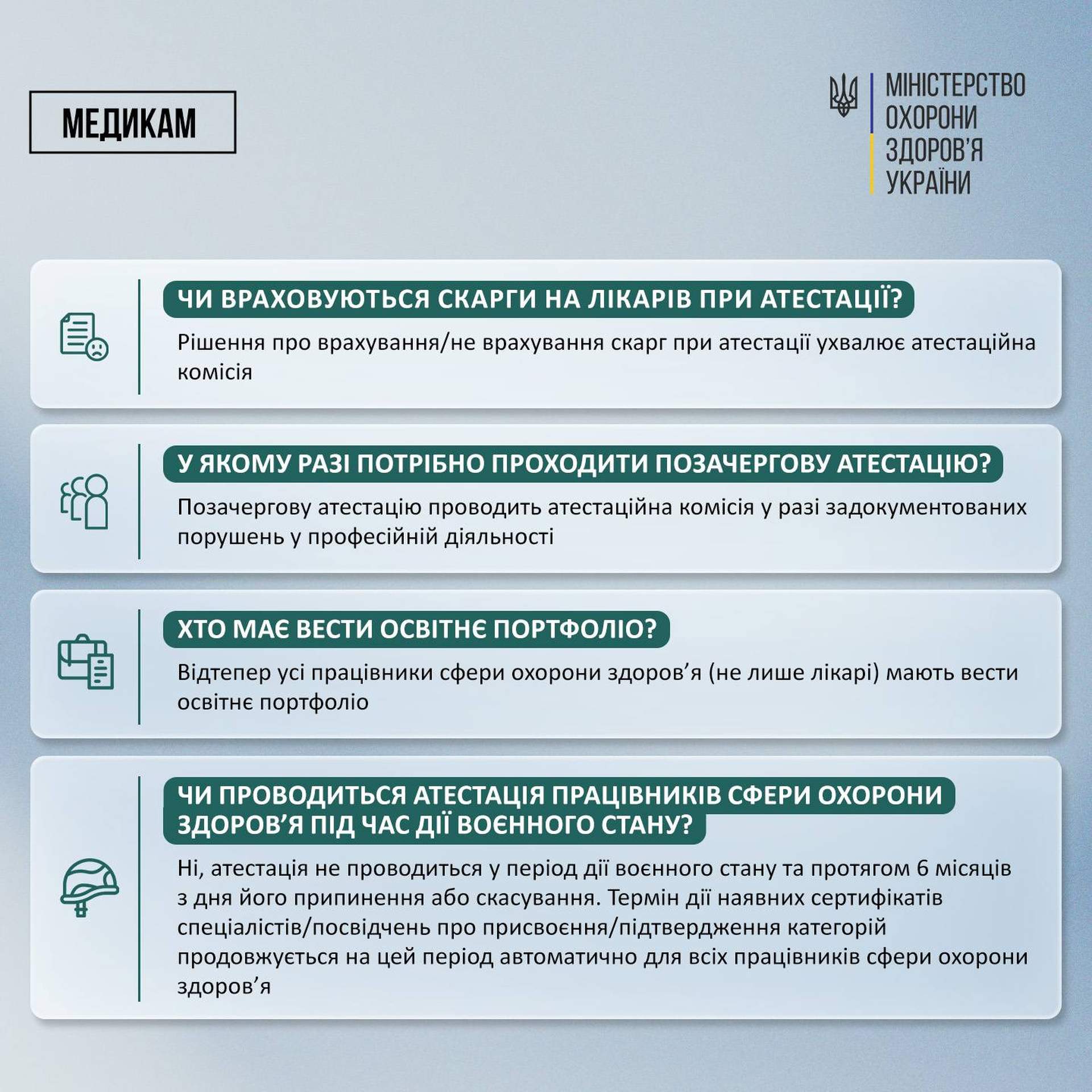 Атестація працівників охорони здоров’я: що змінилося у процедурі