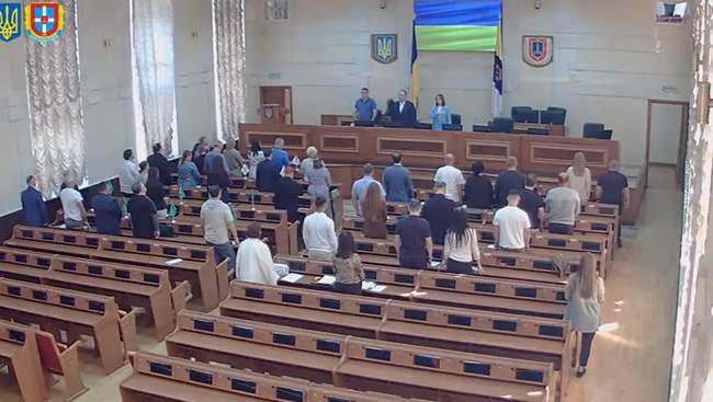 A session of the Odesa District Council. PHOTO: Screenshot from the video